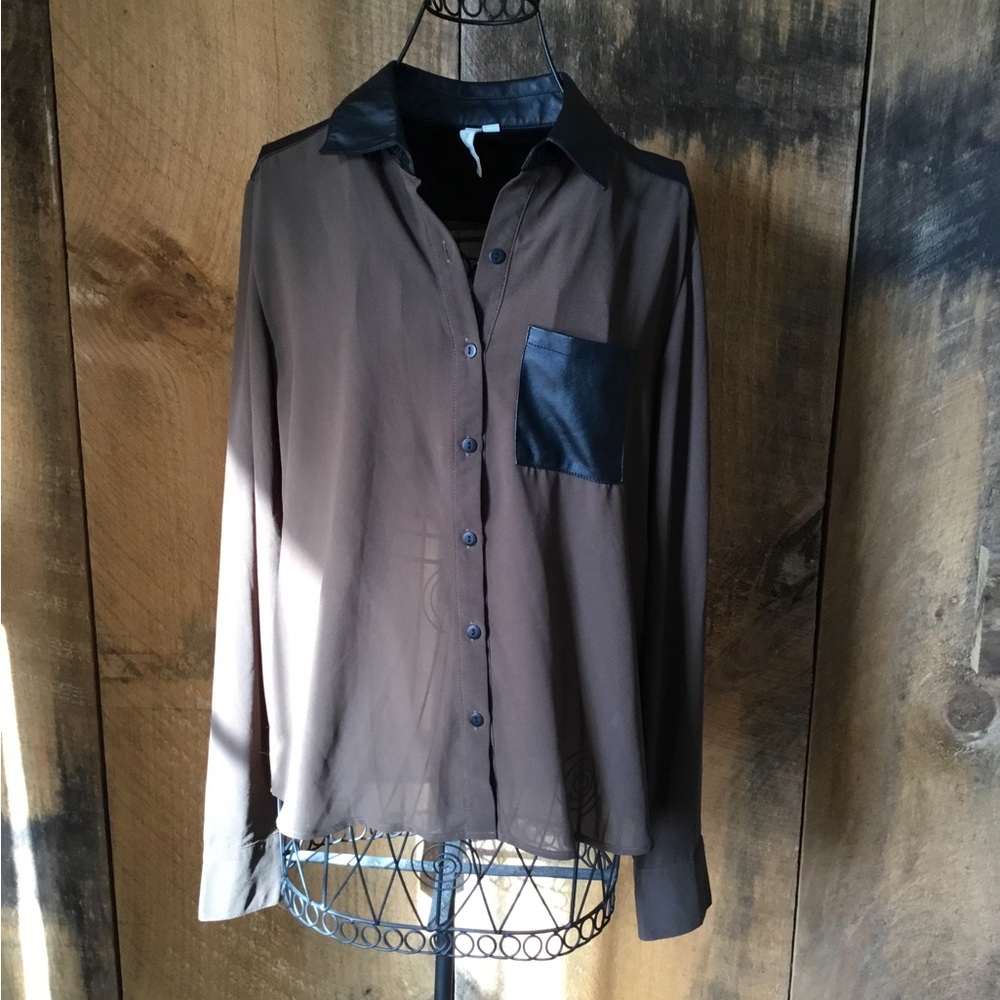 Mind Code Button Down Blouse